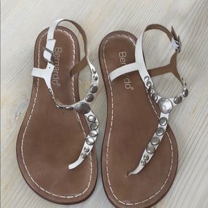 Bernardo Sandals Silver Hammered Studs